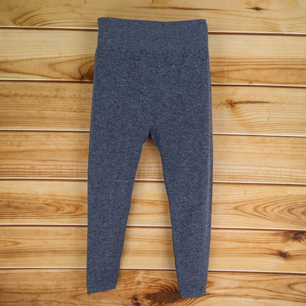 Massini Leggings Womens L/XL Dark Gray Heathered Stretch Ankle Length High Rise